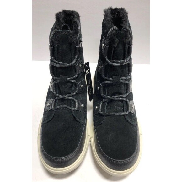 Sorel Explorer II Joan Faux Fur Waterproof Boot Black - Picture 3 of 6